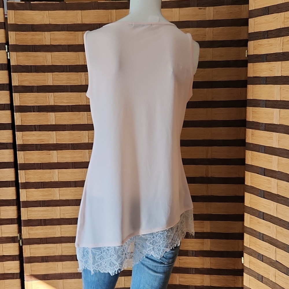 Like new! Belldini blush ping diamond assymetrical tank - Picture 3 of 7